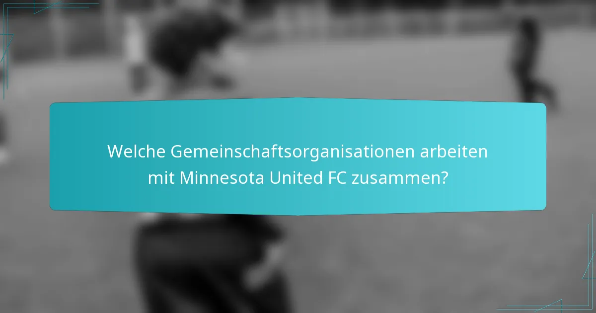 Welche Gemeinschaftsorganisationen arbeiten mit Minnesota United FC zusammen?