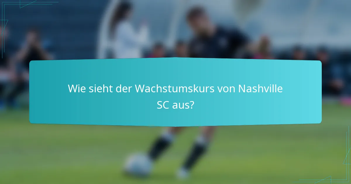 Wie sieht der Wachstumskurs von Nashville SC aus?